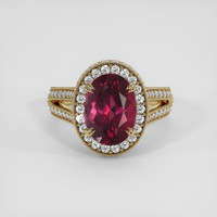 3.38 Ct. Pinkish Red Rubellite Tourmaline Ring, 14K Yellow Gold 1