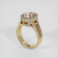 2.05 Ct. Peach Sapphire Ring, 14K Yellow Gold 2