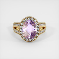 3.76 Ct. Pinkish Purple Sapphire Ring, 18K Yellow Gold 1