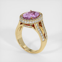 3.76 Ct. Pinkish Purple Sapphire Ring, 18K Yellow Gold 2