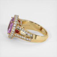 3.76 Ct. Pinkish Purple Sapphire Ring, 18K Yellow Gold 4