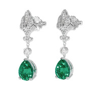 2.09 Ct.Tw. Emerald Earrings, Platinum 950 3