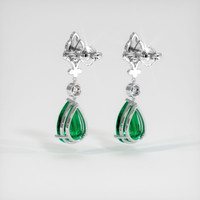 <span>9.02</span>&nbsp;<span class="tooltip-light">Ct.Tw.<span class="tooltiptext">Total Carat Weight</span></span> Emerald Earrings, Platinum 950 4