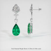 <span>6.17</span>&nbsp;<span class="tooltip-light">Ct.Tw.<span class="tooltiptext">Total Carat Weight</span></span> Emerald Earrings, Platinum 950 2