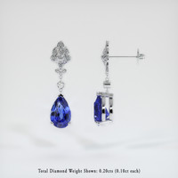 <span>7.35</span>&nbsp;<span class="tooltip-light">Ct.Tw.<span class="tooltiptext">Total Carat Weight</span></span> Sapphire Earrings, 14K White Gold 2