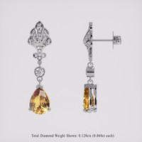 <span>2.79</span> <span class="tooltip-light">Ct.Tw.<span class="tooltiptext">Total Carat Weight</span></span> Yellowish Brown Sapphire Earrings, 14K White Gold 2