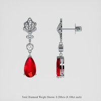 <span>4.22</span>&nbsp;<span class="tooltip-light">Ct.Tw.<span class="tooltiptext">Total Carat Weight</span></span> Ruby Earrings, 14K White Gold 2