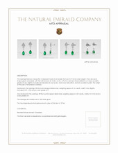 Pave Emerald Earrings 3.27 Ct.Tw.Total Carat Weight, 18K White Gold Appraisal
