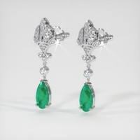 <span>1.62</span>&nbsp;<span class="tooltip-light">Ct.Tw.<span class="tooltiptext">Total Carat Weight</span></span> Emerald Earrings, 18K White Gold 3