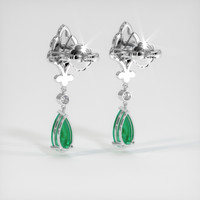 <span>1.62</span>&nbsp;<span class="tooltip-light">Ct.Tw.<span class="tooltiptext">Total Carat Weight</span></span> Emerald Earrings, 18K White Gold 4