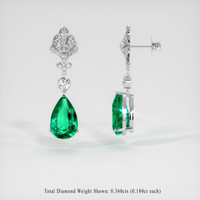 9.02 Ct.Tw. Emerald Earrings, 18K White Gold 2