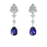 <span>2.75</span>&nbsp;<span class="tooltip-light">Ct.Tw.<span class="tooltiptext">Total Carat Weight</span></span> Sapphire Earrings, 18K White Gold 1