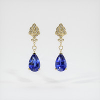 <span>7.35</span>&nbsp;<span class="tooltip-light">Ct.Tw.<span class="tooltiptext">Total Carat Weight</span></span> Sapphire Earrings, 14K Yellow Gold 1