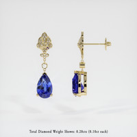 <span>7.35</span>&nbsp;<span class="tooltip-light">Ct.Tw.<span class="tooltiptext">Total Carat Weight</span></span> Sapphire Earrings, 14K Yellow Gold 2