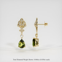2.92 Ct.Tw. Green Sapphire Earrings, 14K Yellow Gold 2