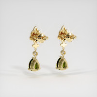 2.92 Ct.Tw. Green Sapphire Earrings, 14K Yellow Gold 4