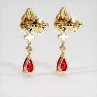 0.98 Ct.Tw. Ruby Earrings, 14K Yellow Gold 4