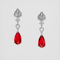 <span>4.22</span> <span class="tooltip-light">Ct.Tw.<span class="tooltiptext">Total Carat Weight</span></span> Ruby Earrings, 14K Yellow Gold 1