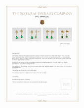 Pave Emerald Earrings 3.27 Ct.Tw.Total Carat Weight, 18K Yellow Gold Appraisal