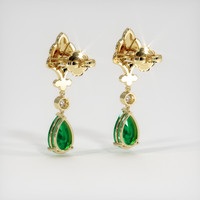 Pave Emerald Earrings 3.27 Ct.Tw.Total Carat Weight, 18K Yellow Gold Preview