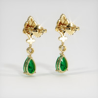 <span>3.27</span>&nbsp;<span class="tooltip-light">Ct.Tw.<span class="tooltiptext">Total Carat Weight</span></span> Emerald Earrings, 18K Yellow Gold 4