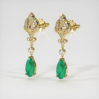 <span>0.83</span>&nbsp;<span class="tooltip-light">Ct.Tw.<span class="tooltiptext">Total Carat Weight</span></span> Emerald Earrings, 18K Yellow Gold 3