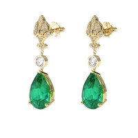 <span>6.17</span>&nbsp;<span class="tooltip-light">Ct.Tw.<span class="tooltiptext">Total Carat Weight</span></span> Emerald Earrings, 18K Yellow Gold 3