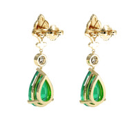 <span>6.17</span>&nbsp;<span class="tooltip-light">Ct.Tw.<span class="tooltiptext">Total Carat Weight</span></span> Emerald Earrings, 18K Yellow Gold 4