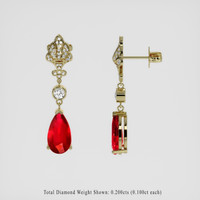 <span>4.22</span> <span class="tooltip-light">Ct.Tw.<span class="tooltiptext">Total Carat Weight</span></span> Ruby Earrings, 18K Yellow Gold 2