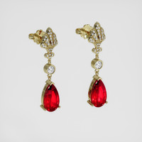 <span>4.22</span> <span class="tooltip-light">Ct.Tw.<span class="tooltiptext">Total Carat Weight</span></span> Ruby Earrings, 18K Yellow Gold 3