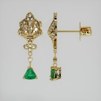 <span>0.34</span> <span class="tooltip-light">Ct.Tw.<span class="tooltiptext">Total Carat Weight</span></span> Emerald Earrings, 18K Yellow Gold 2