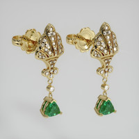 <span>0.34</span> <span class="tooltip-light">Ct.Tw.<span class="tooltiptext">Total Carat Weight</span></span> Emerald Earrings, 18K Yellow Gold 3