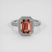 3.02 Ct. Padparadscha Sapphire Ring, Platinum 950 1