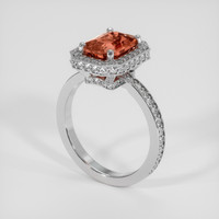 3.02 Ct. Padparadscha Sapphire Ring, Platinum 950 2