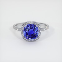 3.24 Ct. Blue Sapphire Ring, 14K White Gold 1