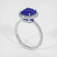 3.24 Ct. Blue Sapphire Ring, 14K White Gold 2
