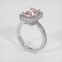 3.43 Ct. Peach Sapphire Ring, 14K White Gold 2
