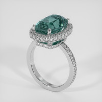 7.47 Ct. Bluish Green Sapphire Ring, 14K White Gold 2