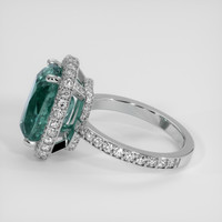 7.47 Ct. Bluish Green Sapphire Ring, 14K White Gold 4
