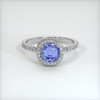 2.01 Ct. Blue Sapphire Ring, 18K White Gold 1
