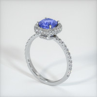 2.01 Ct. Blue Sapphire Ring, 18K White Gold 2