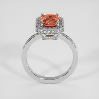 3.02 Ct. Padparadscha Sapphire Ring, 18K White Gold 3