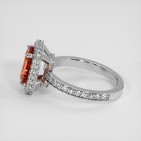 3.02 Ct. Padparadscha Sapphire Ring, 18K White Gold 4