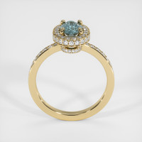 0.90 Ct. Greenish Blue Sapphire Ring, 10K Yellow Gold 3