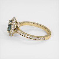 0.90 Ct. Greenish Blue Sapphire Ring, 10K Yellow Gold 4