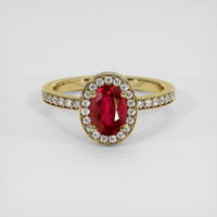 1.13 Ct. Ruby Ring, 14K Yellow Gold 1
