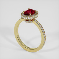 1.13 Ct. Ruby Ring, 18K Yellow Gold 2