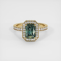 2.65 Ct. Green Sapphire Ring, 18K Yellow Gold 1