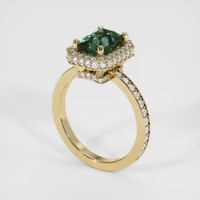 2.65 Ct. Green Sapphire Ring, 18K Yellow Gold 2