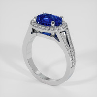 3.07 Ct. Blue Sapphire Ring, Platinum 950 2